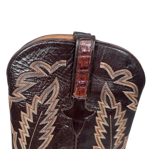 Lucchese Hornback Caiman Tail Buffalo Pony Boots Men's 14 D Brown Limited L1324 - Picture 6 of 12